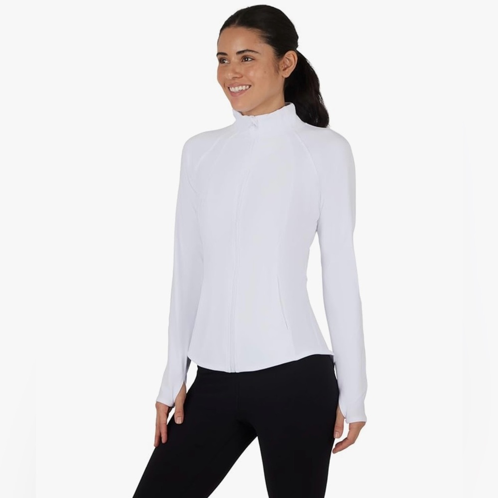 NWOT Yogalicious Lux Dominique Full Zip Yoga Jacket with Zipper Pockets